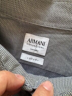 Armani Collezioni Gray Button-Down Casual Shirt XL